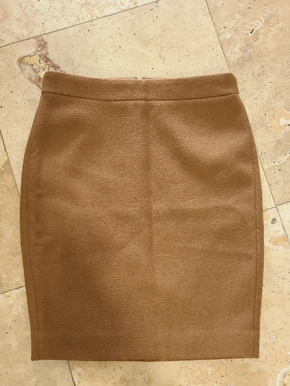 J. Crew Camel Wool Blend Pencil Skirt